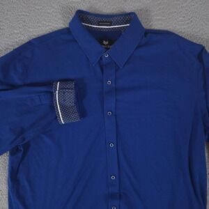 Buttercloth Shirt Men 2XL Blue Icy Cotton Regular Fit Flip Cuff Stretch Mint
